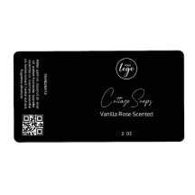 Editable Black Soap Packaging Labels
