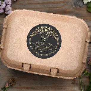 Editable Black Witchy Tarot Eggs Family Farm Label