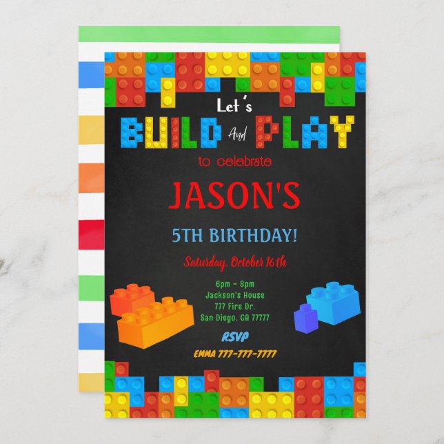 Editable Block Invitation (Front/Back)