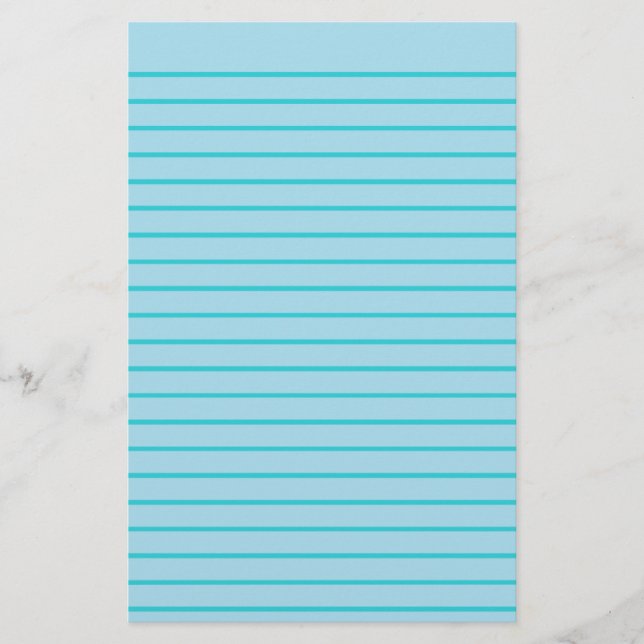 Editable Blue Decorative Lined Stationery Paper (Front)