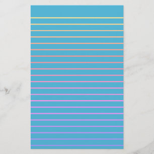 Editable Blue Decorative Lined Stationery Paper