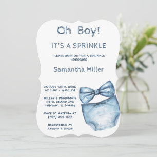 Editable Blue Sprinkle Baby Shower  Invitation