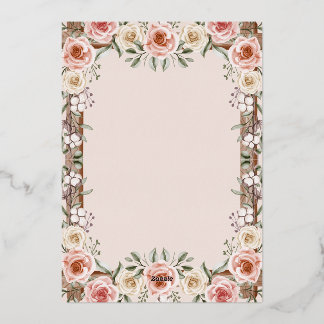 Editable Blush Pink Floral Wedding Invitation