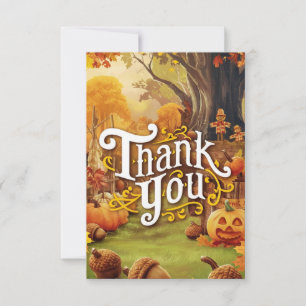 Editable Boho Autumn Fall Thank You Card