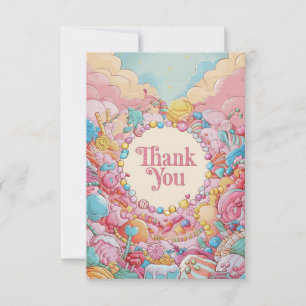 Editable Boho Candyland thank you card