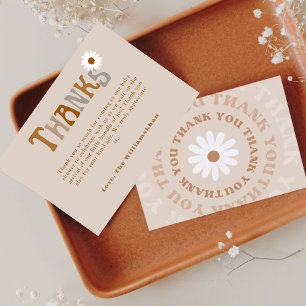 Editable Boho Thank You baby shower Card Template 
