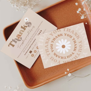 Editable Boho Thank You business Card Template 