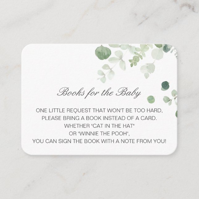 Editable Books for the Baby Insert Card (Front)