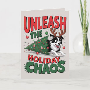 EDITABLE Border Collie Funny Dog Christmas Card