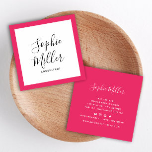 Editable Border Color Calligraphy Social Media Square Business Card