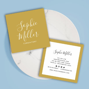 Editable Border Color Calligraphy Social Media Square Business Card