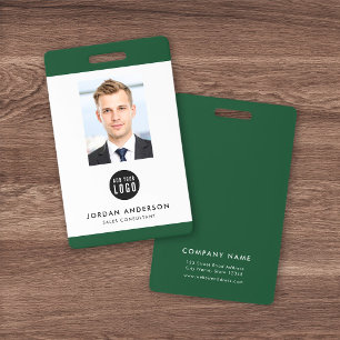 Editable Border Colour Add Logo Employee Photo ID Badge