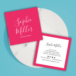 Editable Border Colour Calligraphy Social Media Square Business Card