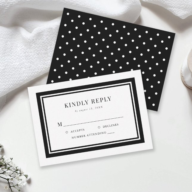 Editable Border Colour Wedding RSVP card (Creator Uploaded)
