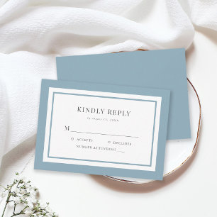 Editable Border Colour Wedding RSVP Card