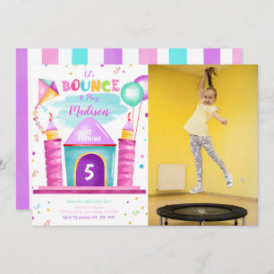 Editable Bounce Birthday Photo Invitation