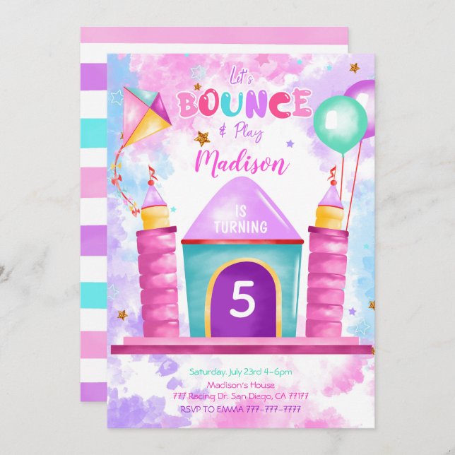 Editable Bounce Invitation (Front/Back)