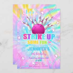 Editable Bowling Birthday Invitation