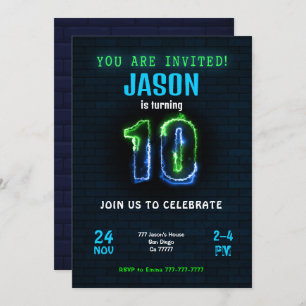 Editable Boy Birthday Invitation