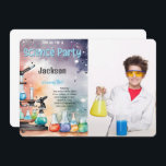 Editable Boy Science Birthday Party Photo Invitation<br><div class="desc">Editable Boy Science Birthday Party Photo Invitation</div>