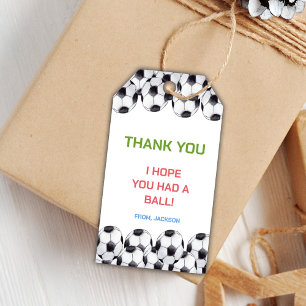 Editable Boys Sports Party Favour Tags with Green
