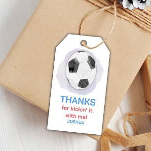 Editable Boys Sports Party Favour Tags with Soccer