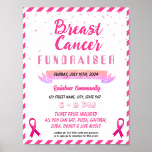 Editable Breast Cancer Benefit Fundraiser template Poster