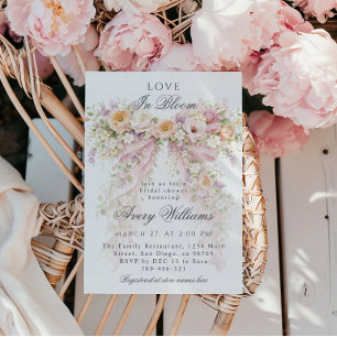 Editable bridal showe Floral Bow Bridal Shower Invitation