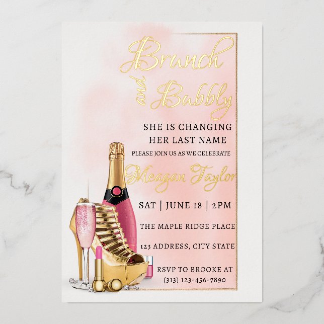 Editable Bridal Shower Brunch and Bubbly (Front)