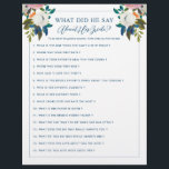 Editable Bridal Shower Game Blue White Floral Flyer<br><div class="desc">Romantic blue and white painted florals bridal shower game with blue text. 

Change the title and questions to anything you need.

The gorgeous painted florals are by Create the Cut. Find them on Creative Market https://crmrkt.com/7WdAX,  Etsy https://www.etsy.com/shop/CreateTheCut,  and 
www.createthecut.com</div>