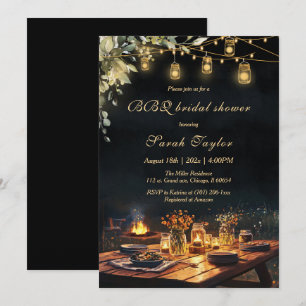 Editable Bridal Shower Invitations with BBQ 