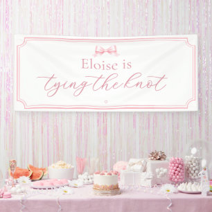 Editable Bridal Shower Pink Ribbon Tying The Knot Banner