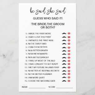 EDITABLE Bride or Groom Guess Who Said it Game