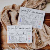 Editable Bridesmaid Info Card, Bridal Party Guide