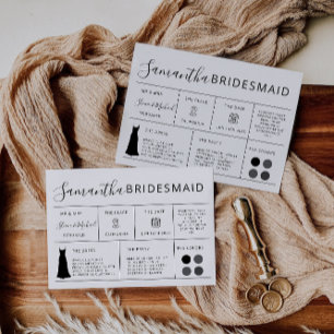 Editable Bridesmaid Information Card, Bridal Party Invitation