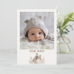 Editable Brown First Rodeo Monthly Banner Flag Invitation
