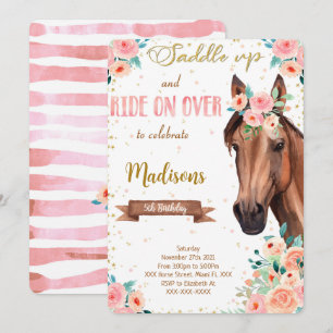 Editable Brown Horse Invitation