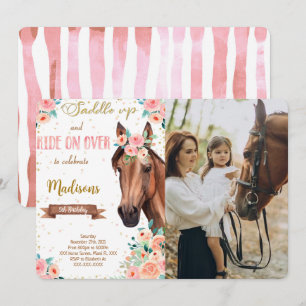 Editable Brown Horse Photo Invitation