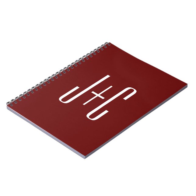 Editable Burgundy Red Background & White Text  Notebook (Left Side)