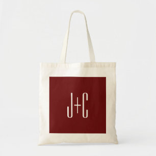 Editable Burgundy Red Background & White Text  Tote Bag