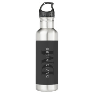 Editable Business Name (or any other text) Grey 710 Ml Water Bottle