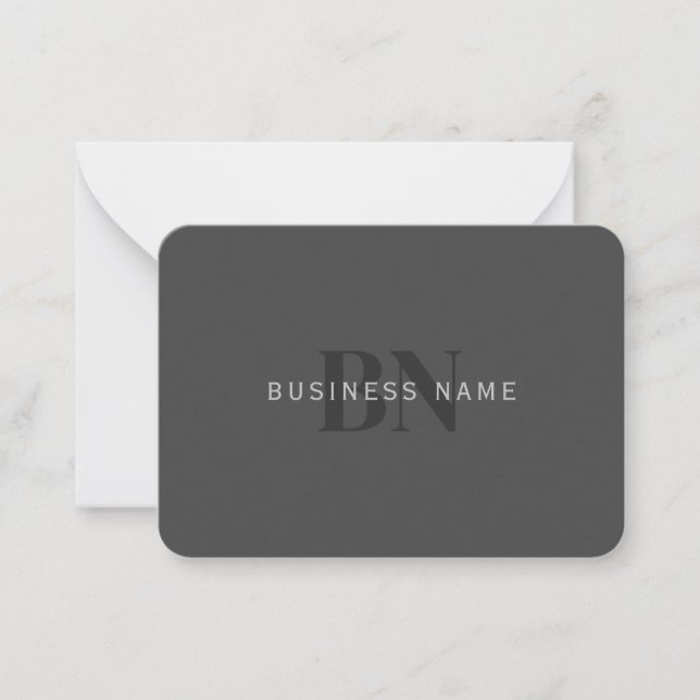 Editable Business Name (or any other text) Grey Card (Front)