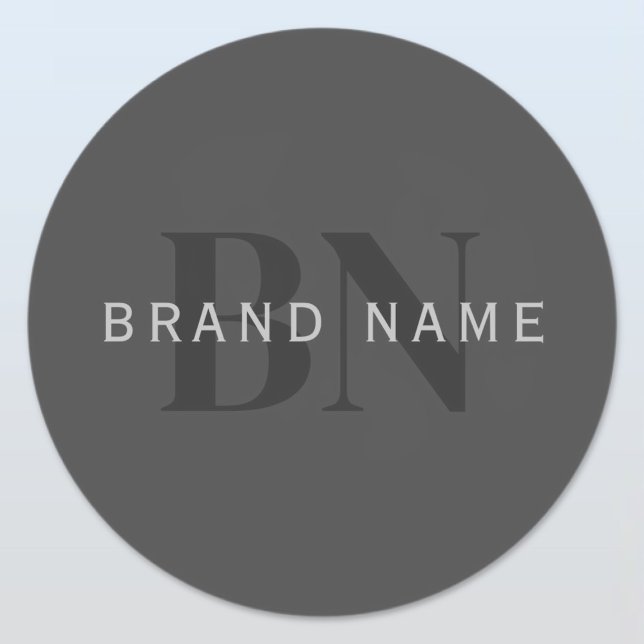 Editable Business Name (or any other text) Grey Classic Round Sticker (Creator Uploaded)
