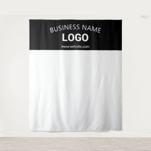 Editable Business Name, Website & Logo Backdrop Tapestry