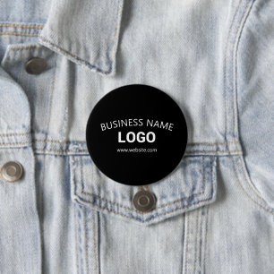 Editable Business Name, Website & Uploaded Logo 7.5 Cm Round Badge