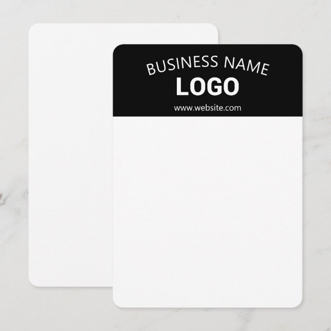 Editable Business Name, Website & Uploaded Logo Enclosure Card (Front/Back)