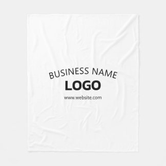 Editable Business Name, Website & Uploaded Logo Fleece Blanket