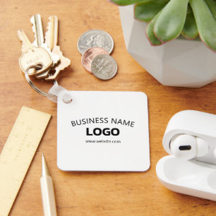Editable Business Name, Website & Uploaded Logo Key Ring