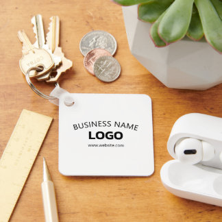 Editable Business Name, Website & Uploaded Logo Key Ring