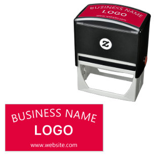 Editable Business Name, Website & Uploaded Logo Self-inking Stamp